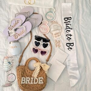 Bride Straw Bag with Bridal Accents